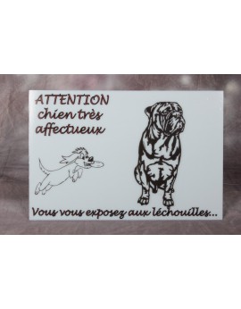 Plaque PVC "Attention chiens très affectueux "