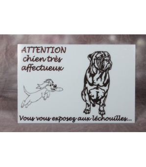 Plaque PVC "Attention chiens très affectueux "