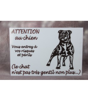 Plaque PVC Attention au chien, le chat n'est pas très gentil n'ont plus -  DISTRIVET