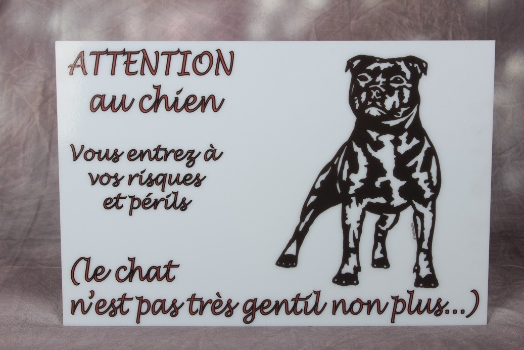 Panneau Attention Chien Personnalisé pvc3mm